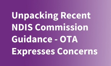 Recent NDIS Commission guidance using occupational therapy as an example